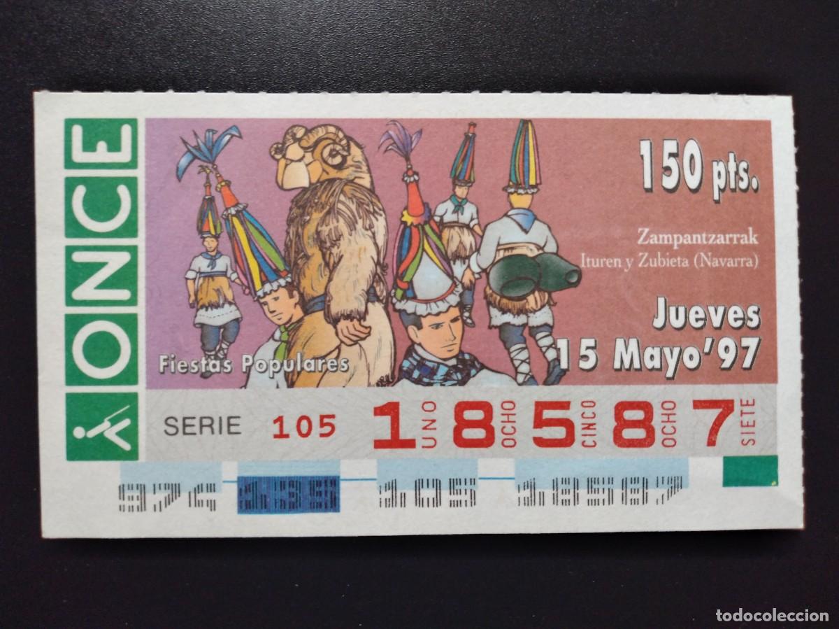 Cupones ONCE: CUP&Oacute;N ONCE FIESTAS POPULARES ZAMPANTZARRAK ITUREN Y ZUBIETA NAVARRA 15 MAYO 97 1997 18587