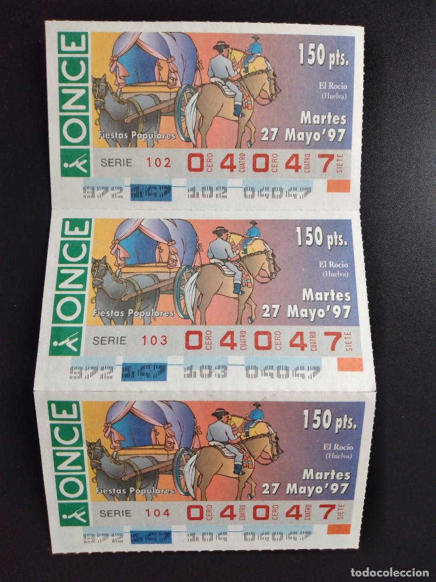 Cupones ONCE: 3 CUP&Oacute;N ONCE FIESTAS POPULARES EL ROC&Iacute;O HUELVA 27 MAYO 97 1997 04047