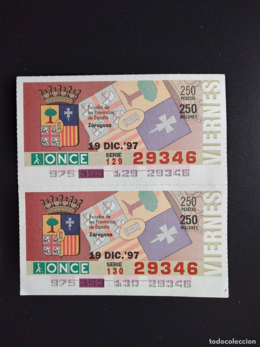 Cupones ONCE: CUP&Oacute;N ONCE ZARAGOZA ESCUDOS DE LAS PROVINCIAS DE ESPA&Ntilde;A 19 DICIEMBRE 97 1997 29346