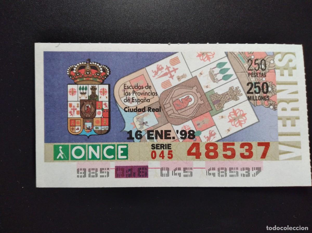 Cupones ONCE: CUP&Oacute;N ONCE CIUDAD REAL ESCUDOS DE LAS PROVINCIAS DE ESPA&Ntilde;A 16 ENERO 98 1998 48537