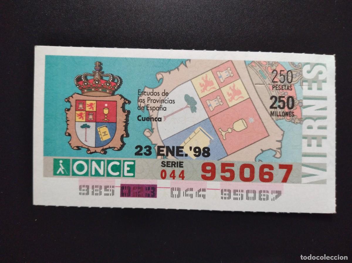 Cupones ONCE: CUP&Oacute;N ONCE CUENCA ESCUDOS DE LAS PROVINCIAS DE ESPA&Ntilde;A 23 ENERO 98 1998 95067