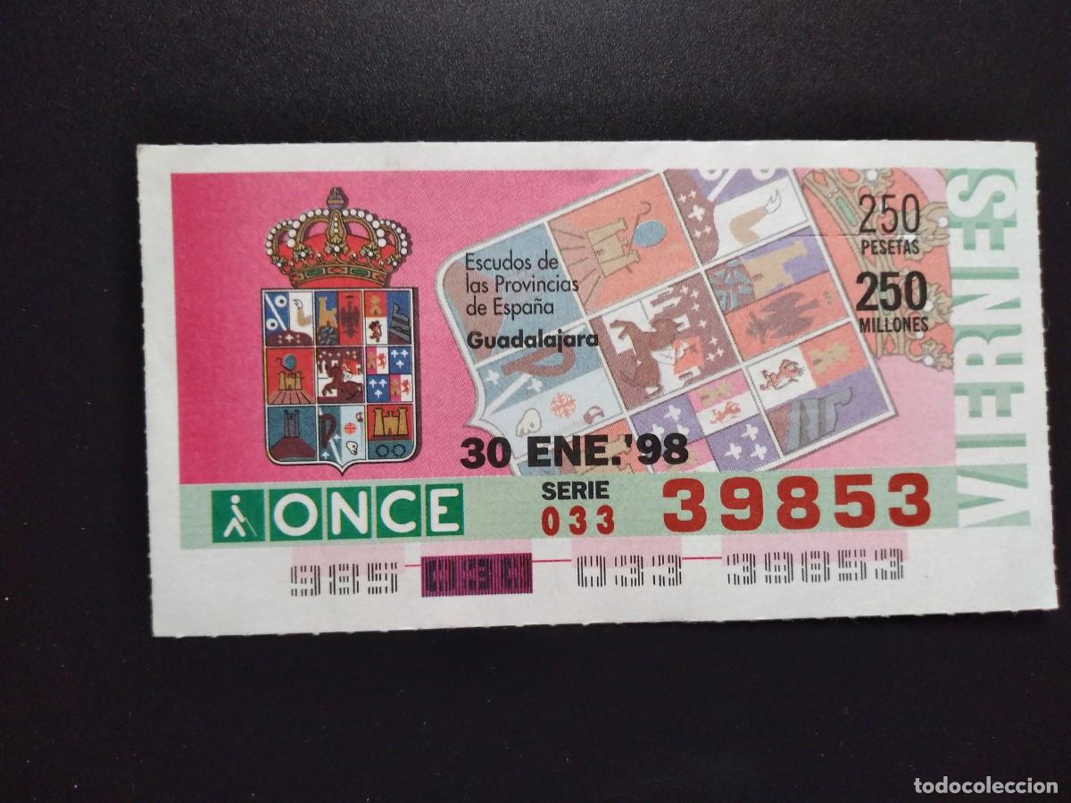 Cupones ONCE: CUP&Oacute;N ONCE GUADALAJARA ESCUDOS DE LAS PROVINCIAS DE ESPA&Ntilde;A 30 ENERO 98 1998 39853