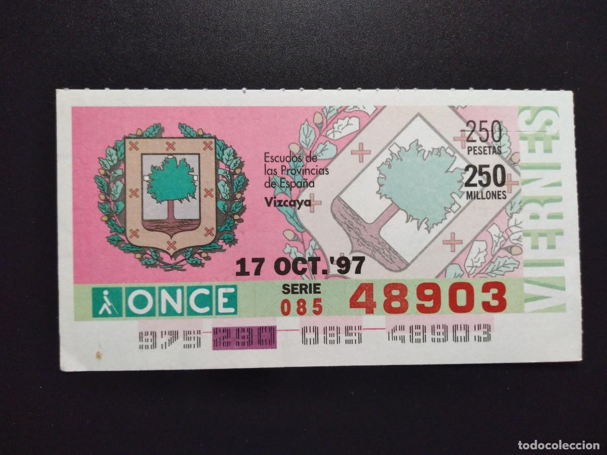 Cupones ONCE: CUP&Oacute;N ONCE VIZCAYA ESCUDOS DE LAS PROVINCIAS DE ESPA&Ntilde;A 17 OCTUBRE 97 1997 48903