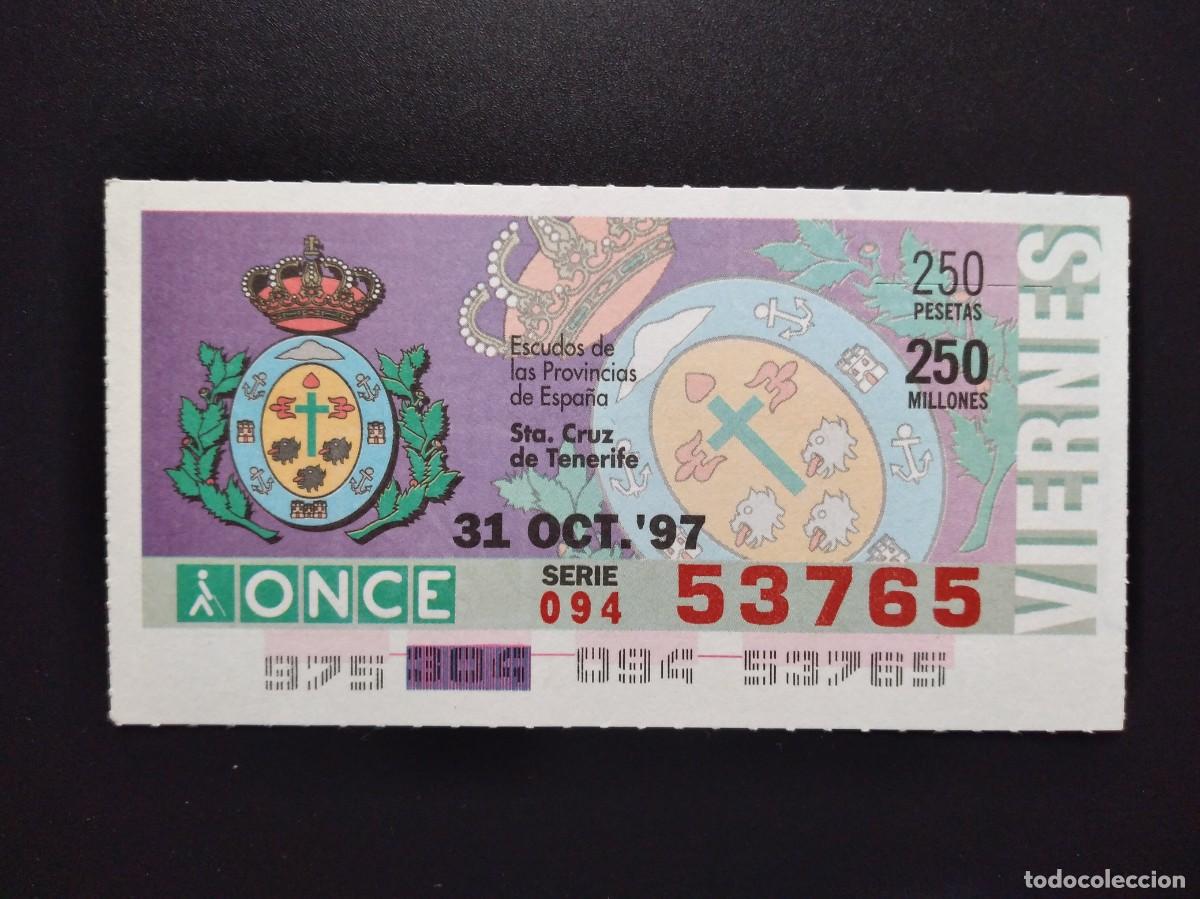 Cupones ONCE: CUP&Oacute;N ONCE SANTA CRUZ DE TENERIFE ESCUDOS DE LAS PROVINCIAS DE ESPA&Ntilde;A 31 OCTUBRE 97 1997 53765