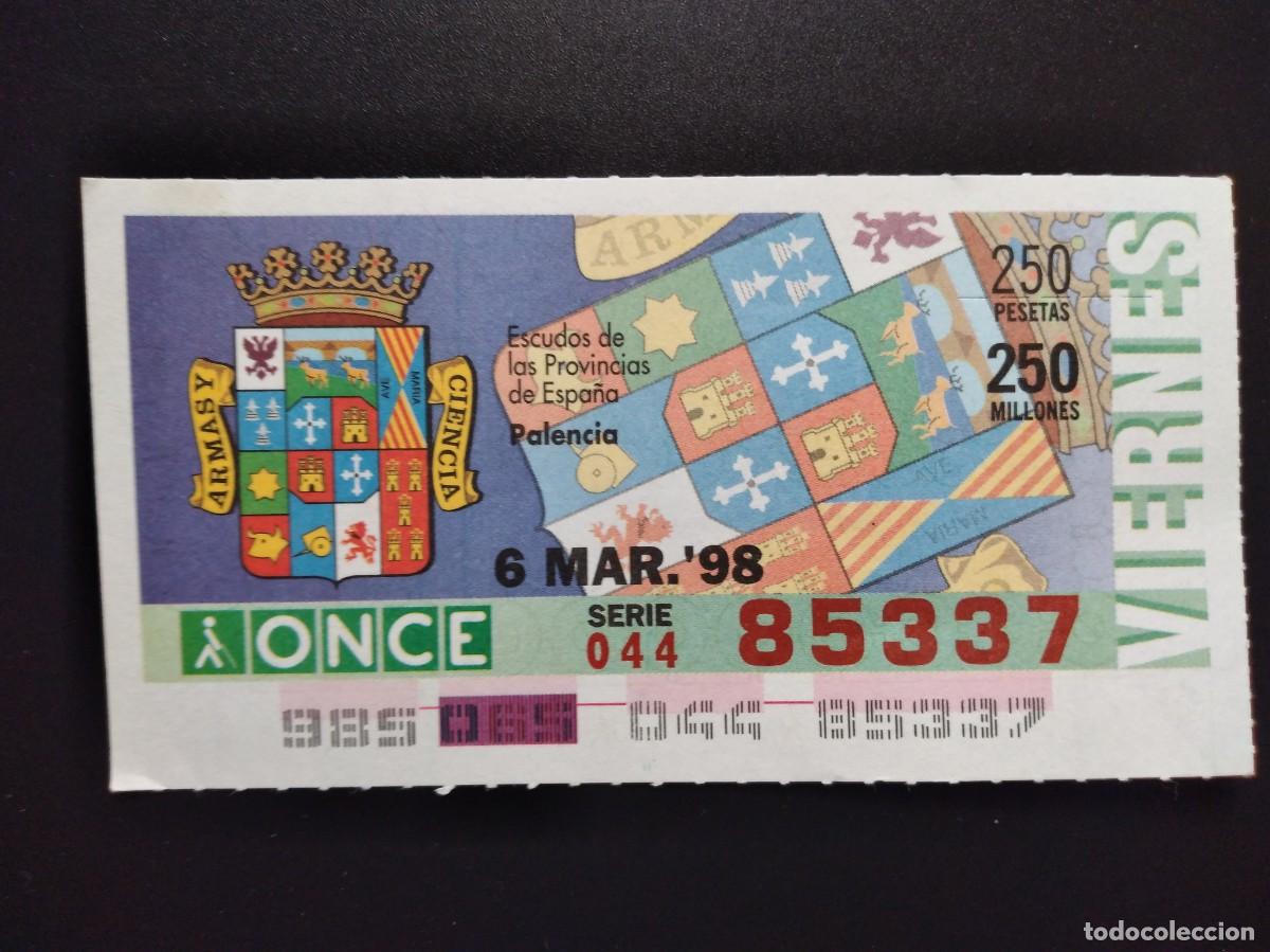 Cupones ONCE: CUP&Oacute;N ONCE PALENCIA ESCUDOS DE LAS PROVINCIAS DE ESPA&Ntilde;A 6 MARZO 98 1998 85337