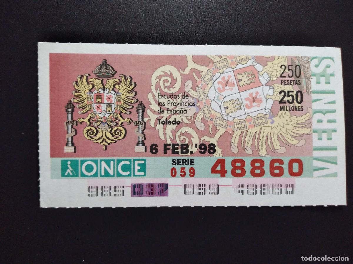 Cupones ONCE: CUP&Oacute;N ONCE TOLEDO ESCUDOS DE LAS PROVINCIAS DE ESPA&Ntilde;A 6 FEBRERO 98 1998 48860