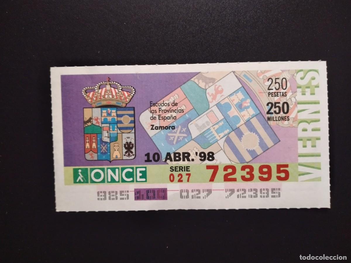 Cupones ONCE: CUP&Oacute;N ONCE ZAMORA ESCUDOS DE LAS PROVINCIAS DE ESPA&Ntilde;A 10 ABRIL 98 1998 72395