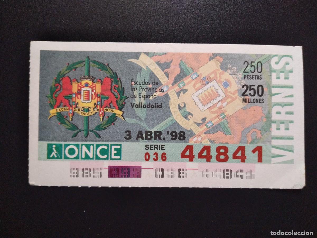 Cupones ONCE: CUP&Oacute;N ONCE VALLADOLID ESCUDOS DE LAS PROVINCIAS DE ESPA&Ntilde;A 3 ABRIL 98 1998 44841