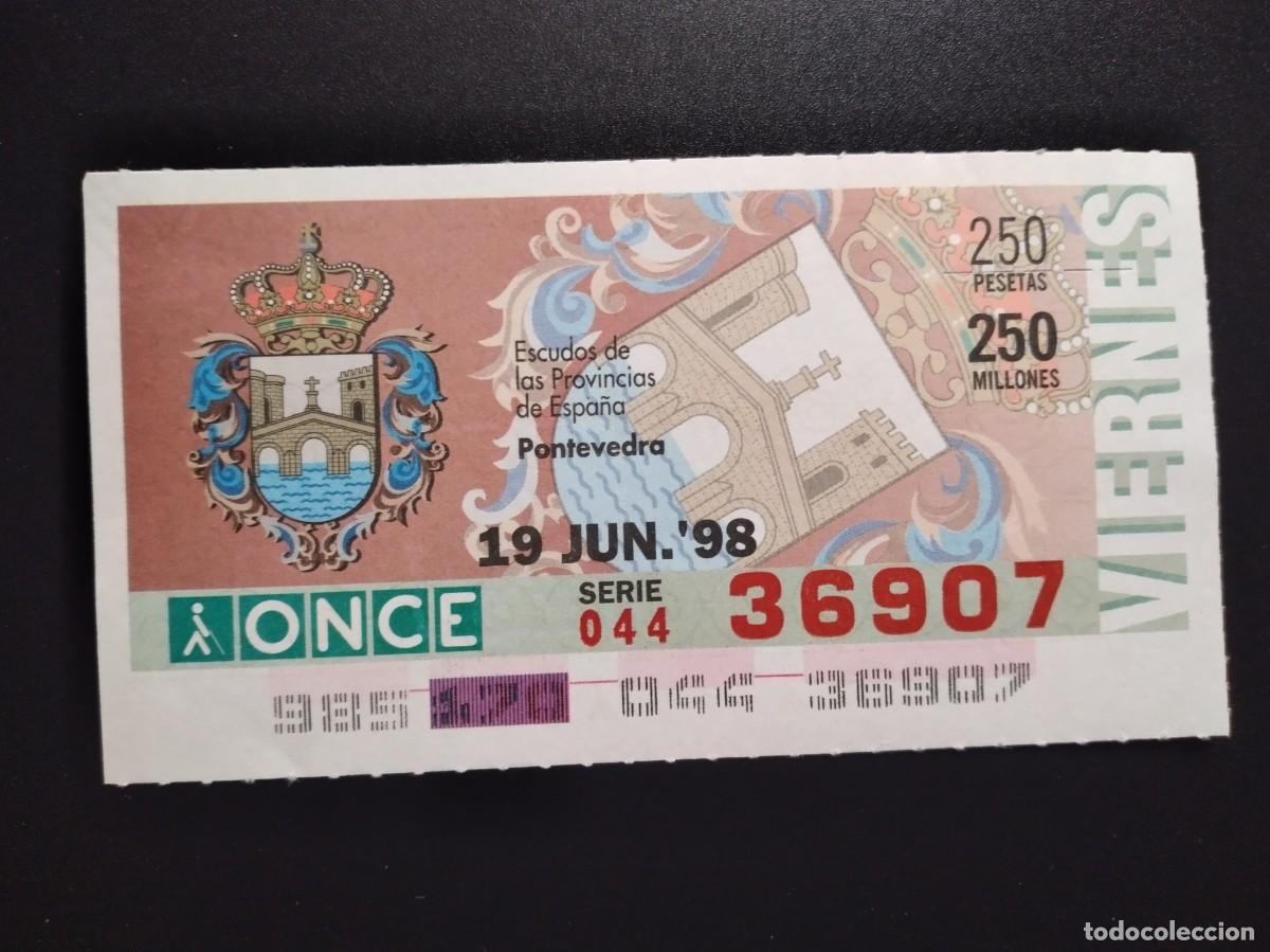 Cupones ONCE: CUP&Oacute;N ONCE PONTEVEDRA ESCUDOS DE LAS PROVINCIAS DE ESPA&Ntilde;A 14 JUNIO 98 1998 36907