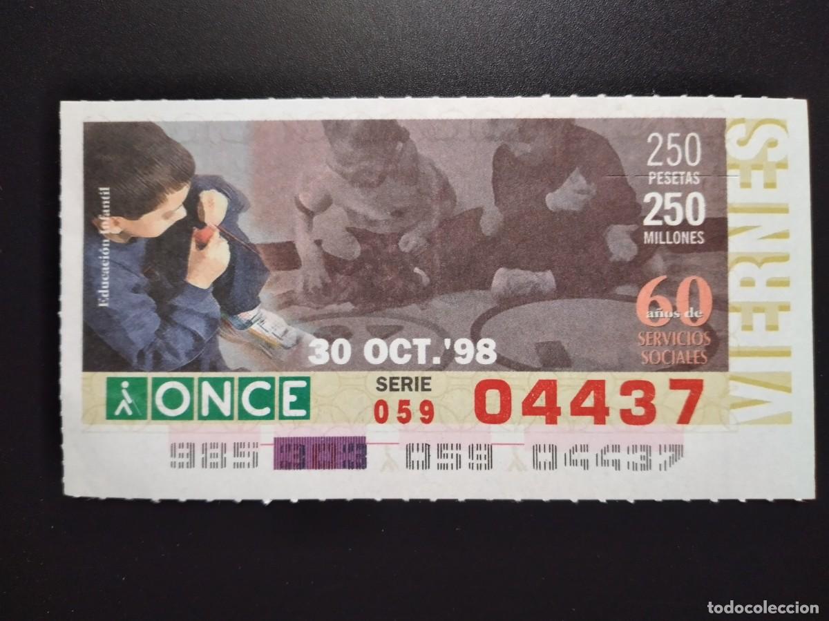 Cupones ONCE: CUP&Oacute;N ONCE 60 A&Ntilde;OS DE SERVICIOS SOCIALES 30 OCTUBRE 98 1998 04437