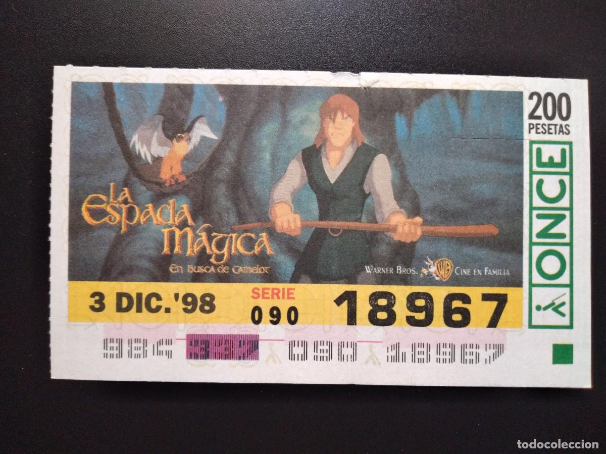 Cupones ONCE: CUP&Oacute;N ONCE LA ESPADA M&Aacute;GICA EN BUSCA DE CAMELOT 3 DICIEMBRE 98 1998 18967