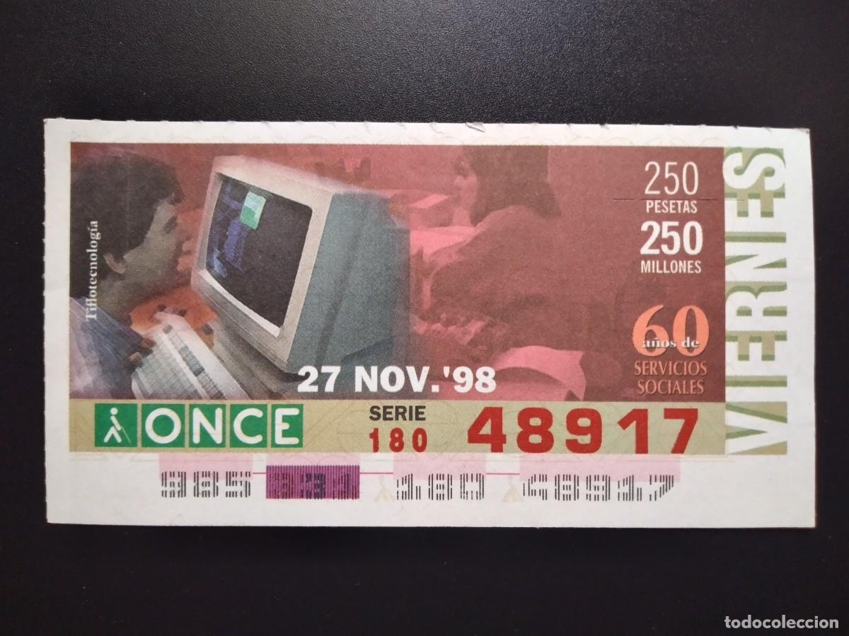 Cupones ONCE: CUP&Oacute;N ONCE 60 A&Ntilde;OS DE SERVICIOS SOCIALES 27 NOVIEMBRE 98 1998 48917