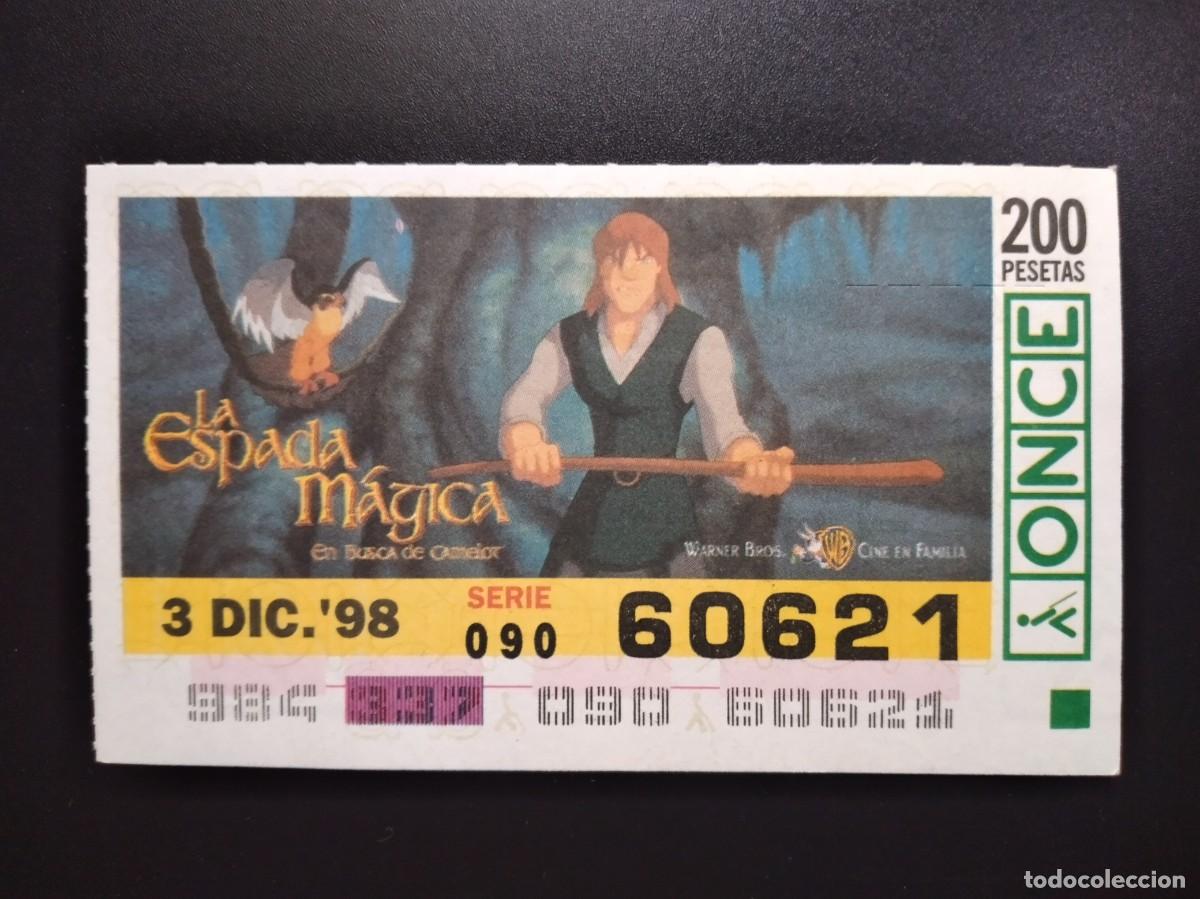 Cupones ONCE: CUP&Oacute;N ONCE LA ESPADA M&Aacute;GICA EN BUSCA DE CAMELOT 3 DICIEMBRE 98 1998 60621