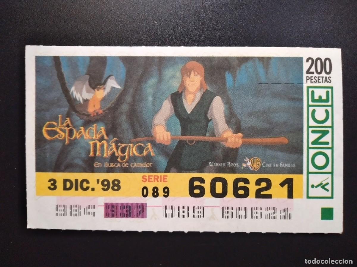 Cupones ONCE: CUP&Oacute;N ONCE LA ESPADA M&Aacute;GICA EN BUSCA DE CAMELOT 3 DICIEMBRE 98 1998 60621