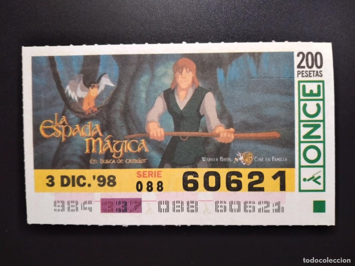 Cupones ONCE: CUP&Oacute;N ONCE LA ESPADA M&Aacute;GICA EN BUSCA DE CAMELOT 3 DICIEMBRE 98 1998 60621