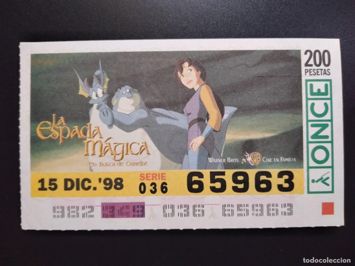 Cupones ONCE: CUP&Oacute;N ONCE LA ESPADA M&Aacute;GICA EN BUSCA DE CAMELOT 15 DICIEMBRE 98 1998 65963
