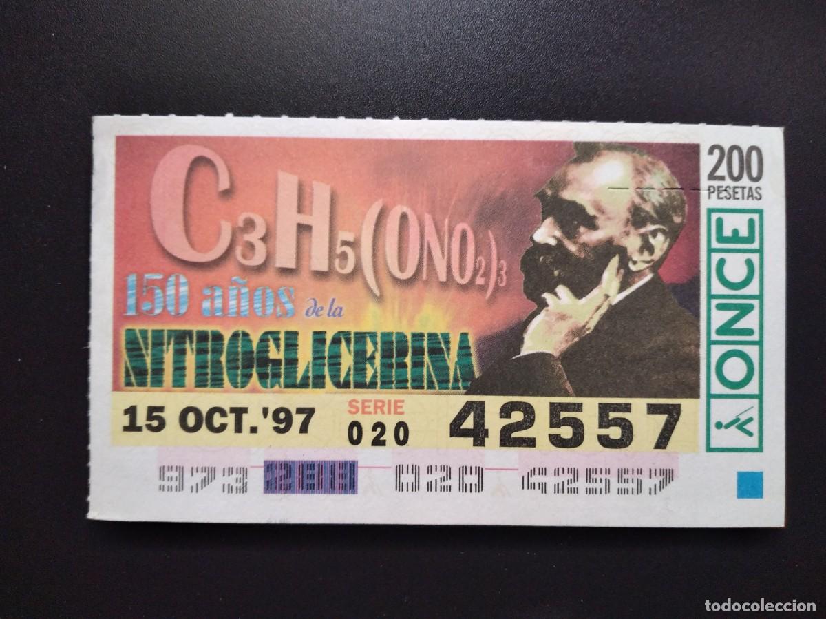 Cupones ONCE: CUP&Oacute;N ONCE 150 A&Ntilde;OS DE LA NITROGLICERINA 15 OCTUBRE 97 1997 42557