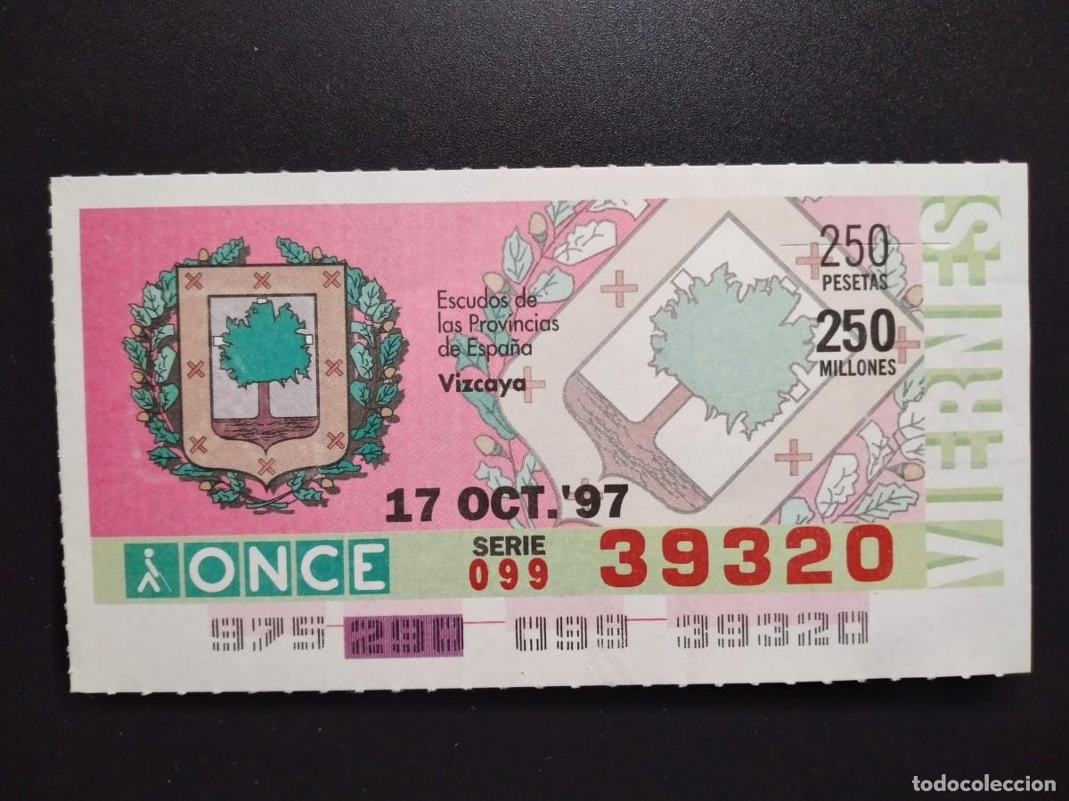 Cupones ONCE: CUP&Oacute;N ONCE VIZCAYA ESCUDOS DE LAS PROVINCIAS DE ESPA&Ntilde;A 17 OCTUBRE 97 1997 39320