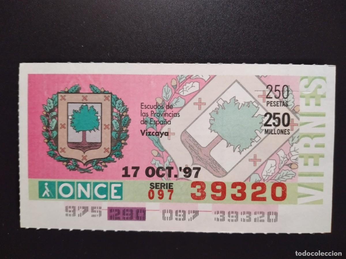 Cupones ONCE: CUP&Oacute;N ONCE VIZCAYA ESCUDOS DE LAS PROVINCIAS DE ESPA&Ntilde;A 17 OCTUBRE 97 1997 39320