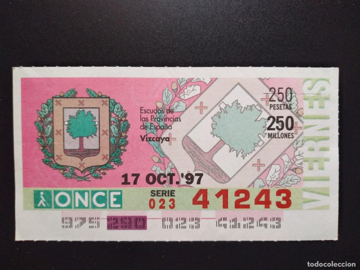 Cupones ONCE: CUP&Oacute;N ONCE VIZCAYA ESCUDOS DE LAS PROVINCIAS DE ESPA&Ntilde;A 17 OCTUBRE 97 1997 41243