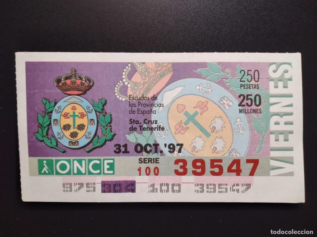 Cupones ONCE: CUP&Oacute;N ONCE SANTA CRUZ DE TENERIFE ESCUDOS DE LAS PROVINCIAS DE ESPA&Ntilde;A 31 OCTUBRE 97 1997 39547