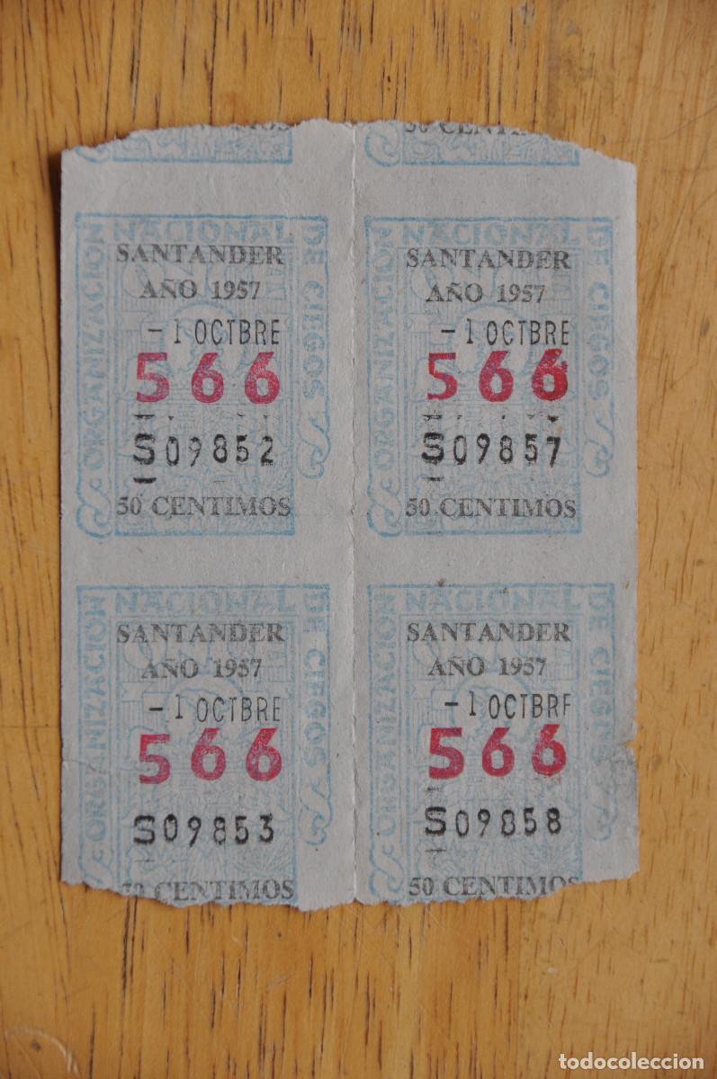 Cupones ONCE: CUATRO CUPONES DE LA ONCE - SANTANDER 1957