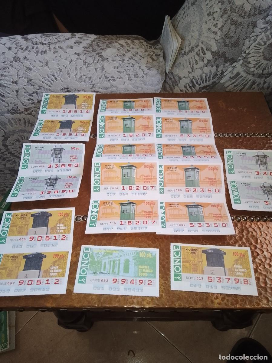 Cupones ONCE: Cupones once lote de 20 cupones kioscos sevillas 1992