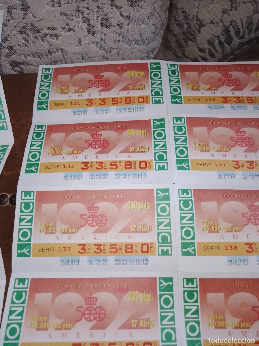 Cupones ONCE: Lote 25 cupones once 1992 quinto centenario - Foto 4