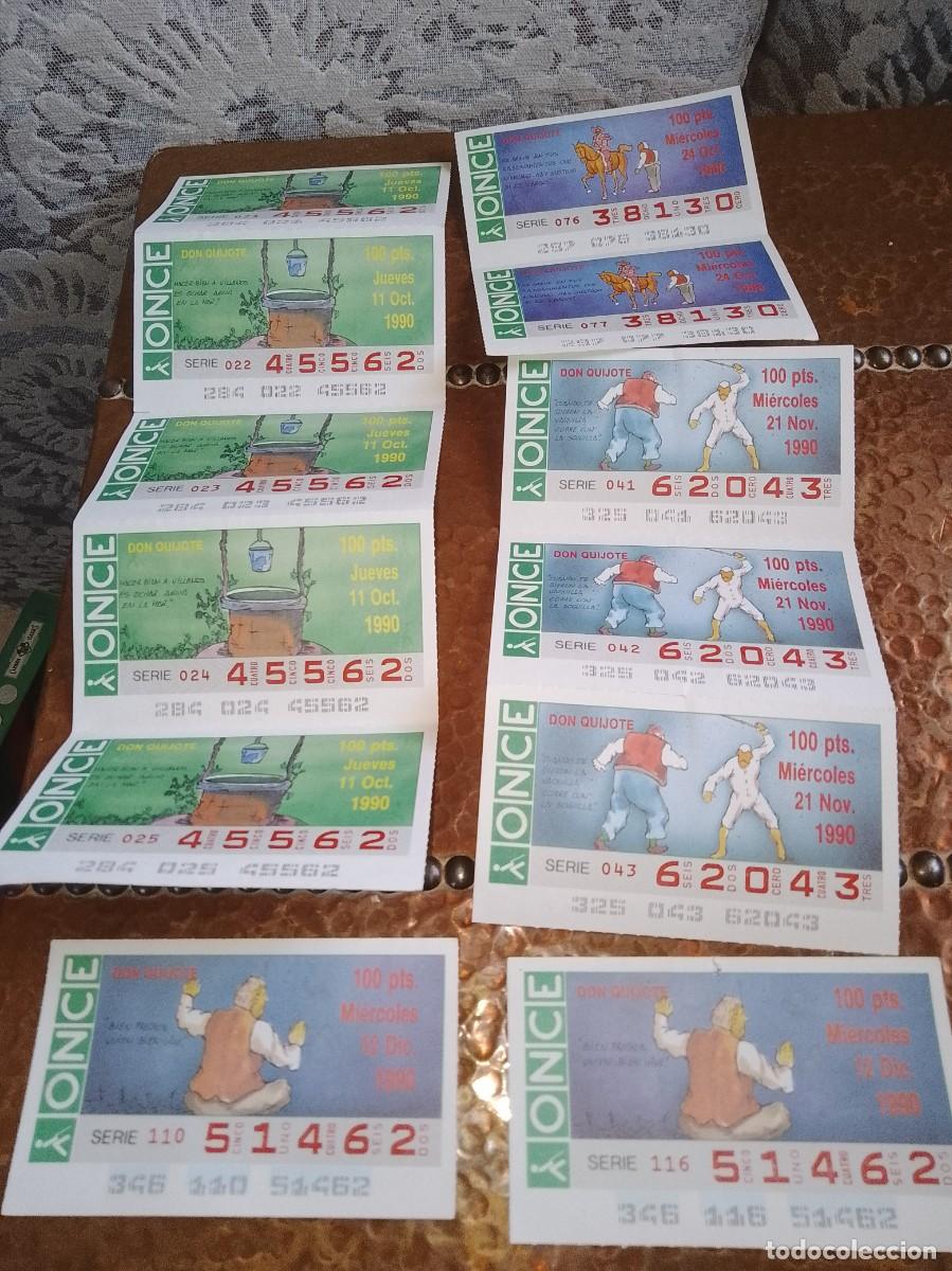 Cupones ONCE: Lote 12 cupones don quijote a&ntilde;os 1990