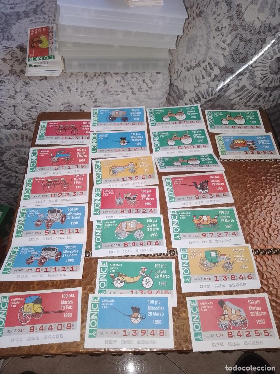 Cupones ONCE: ONCE 22 cupones carruajes a&ntilde;o 1990