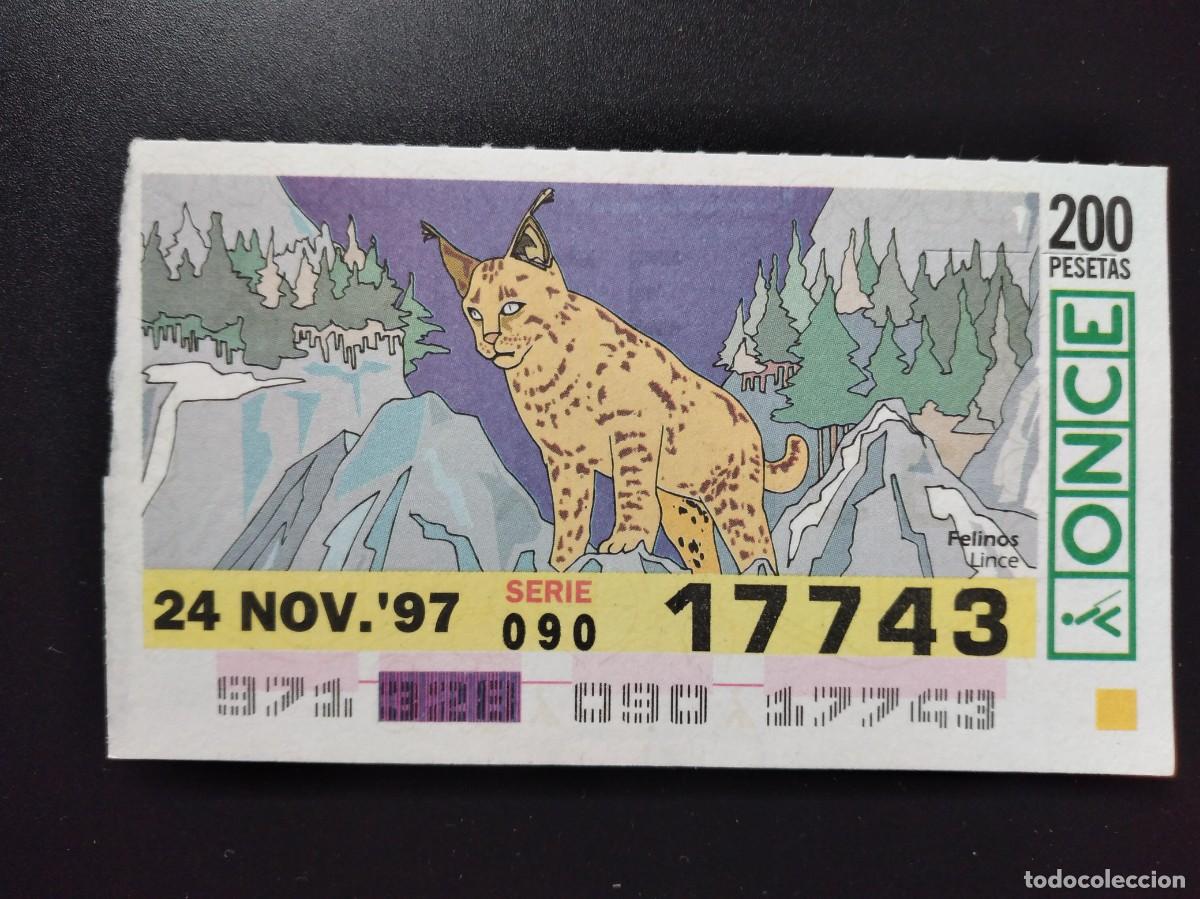 Cupones ONCE: CUP&Oacute;N ONCE FELINOS LINCE 24 NOVIEMBRE 97 1997 17743