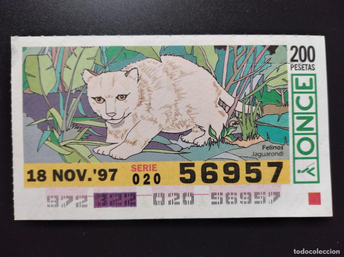 Cupones ONCE: CUP&Oacute;N ONCE FELINOS JAGUARONDI 18 NOVIEMBRE 97 1997 56957