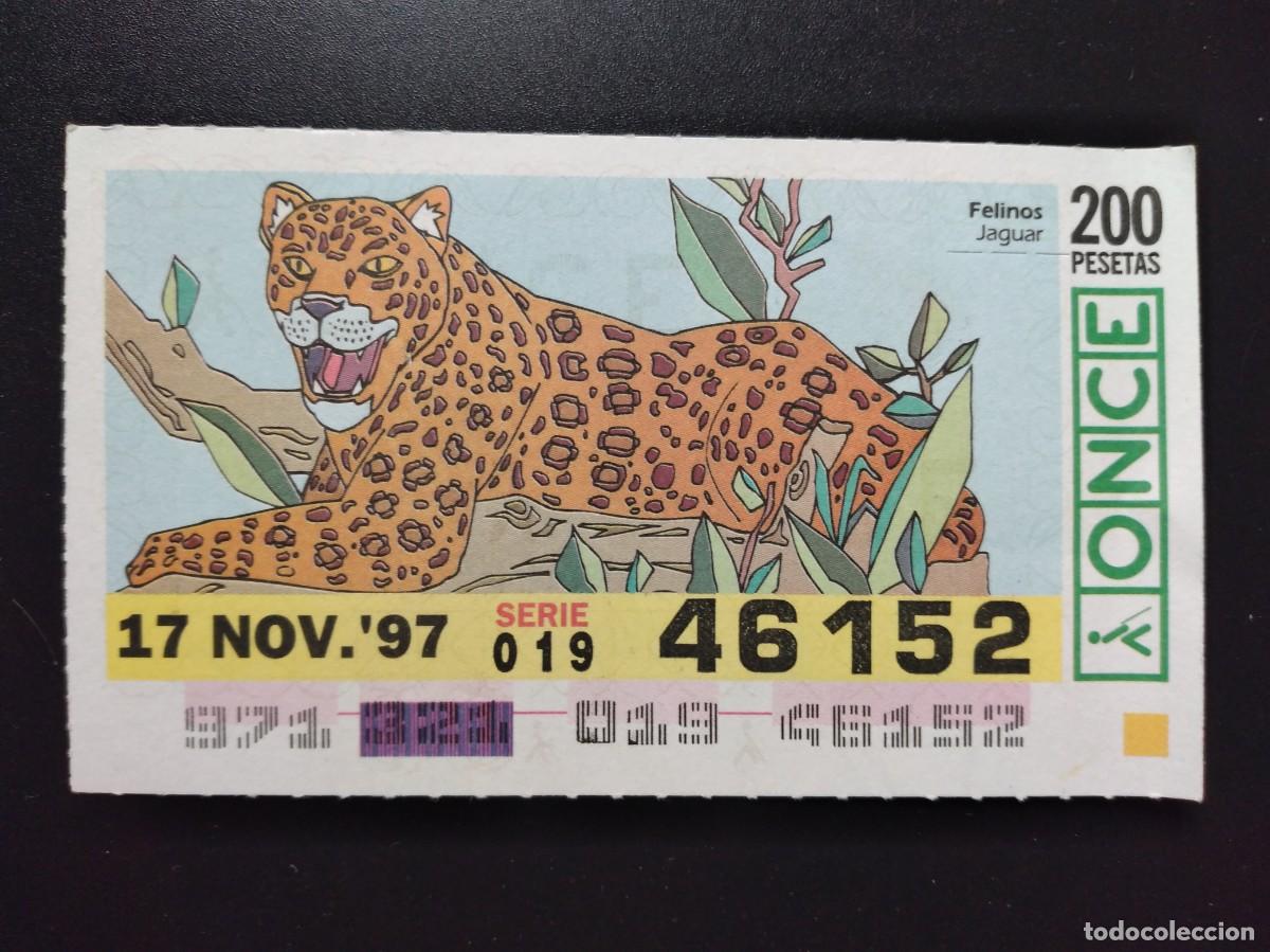 Cupones ONCE: CUP&Oacute;N ONCE FELINOS JAGUAR 17 NOVIEMBRE 97 1997 46152