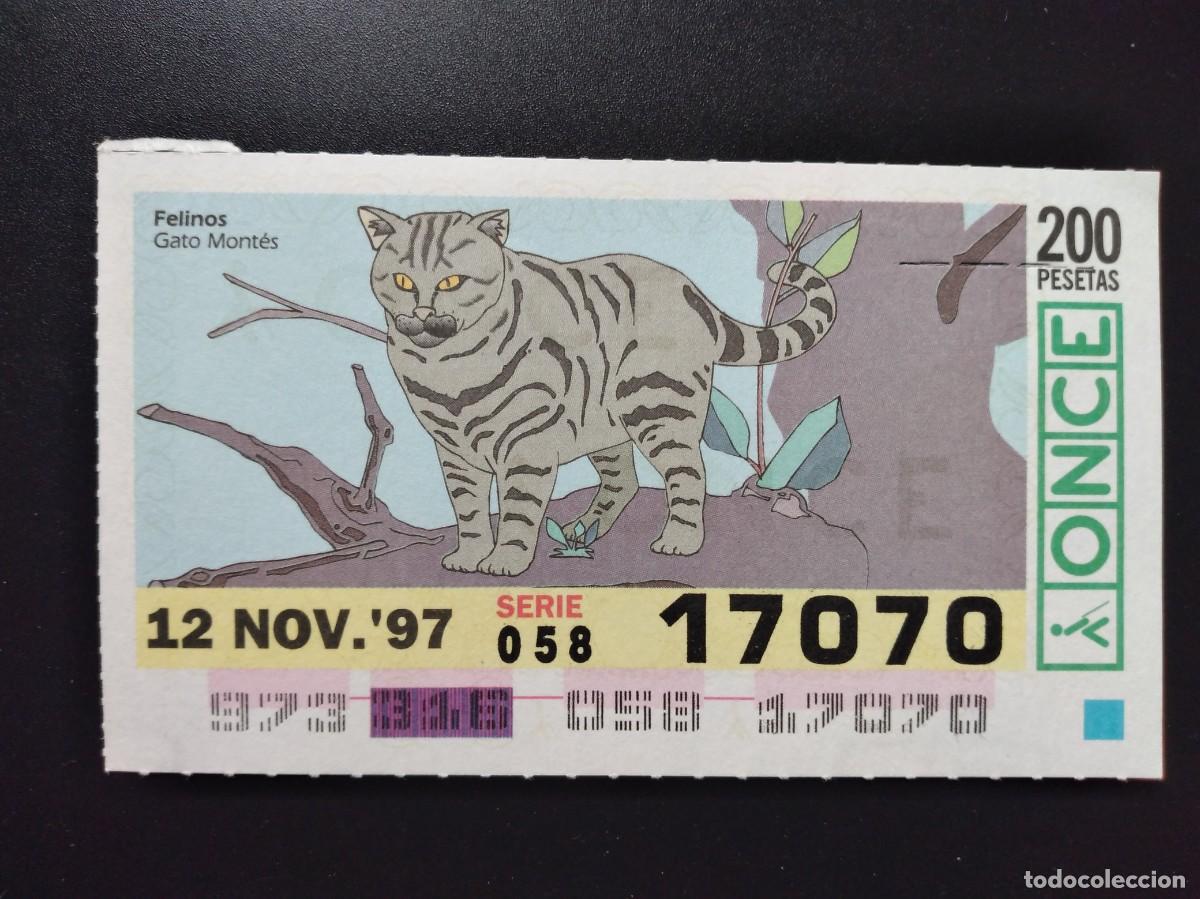 Cupones ONCE: CUP&Oacute;N ONCE FELINOS GATO MONT&Eacute;S 12 NOVIEMBRE 97 1997 17070