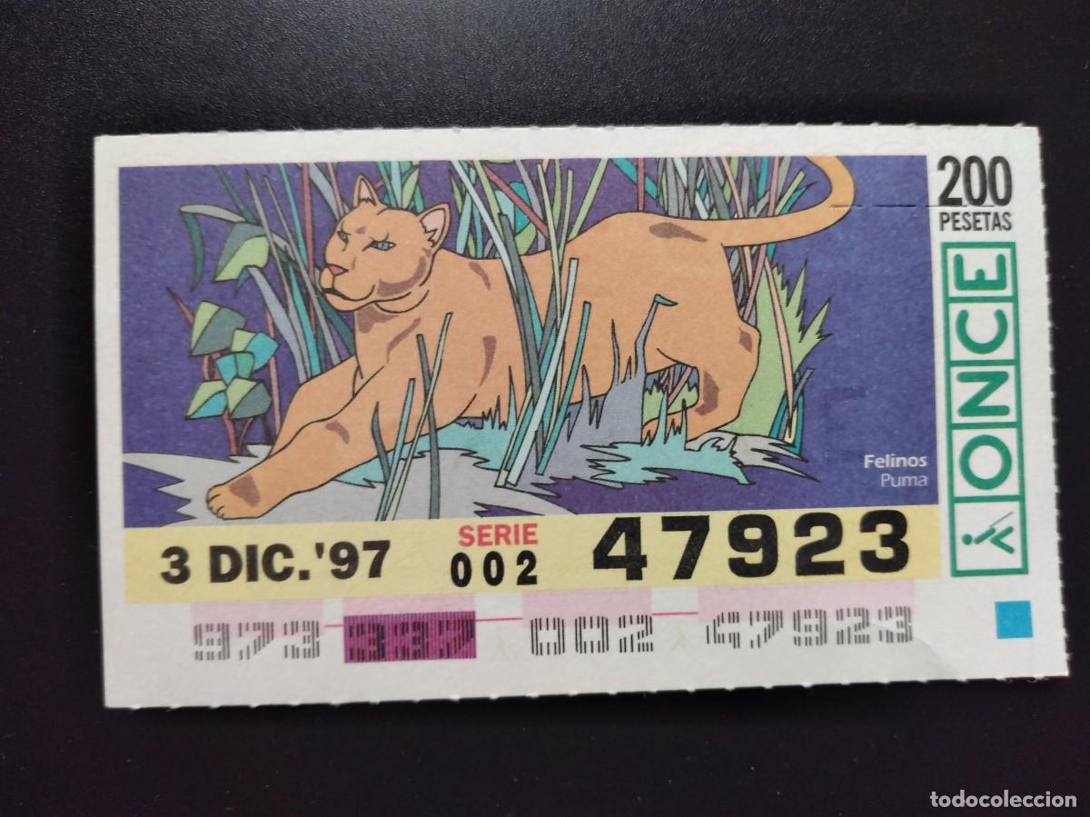 Cupones ONCE: CUP&Oacute;N ONCE FELINOS PUMA 3 DICIEMBRE 97 1997 47923