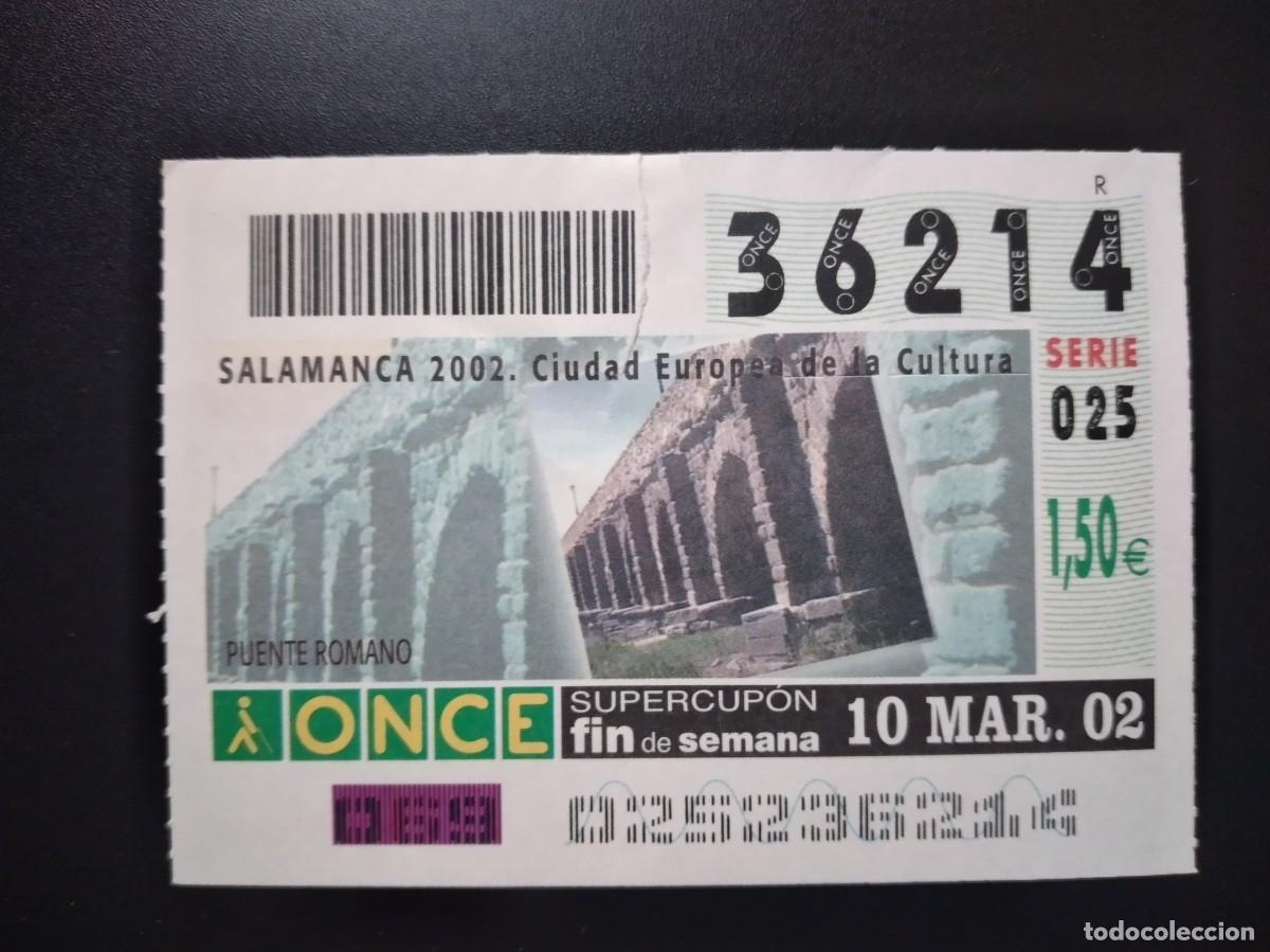 Cupones ONCE: CUP&Oacute;N ONCE SALAMANCA PUENTE ROMANO CIUDAD EUROPEA CULTURA 10 MARZO 02 2002 36214