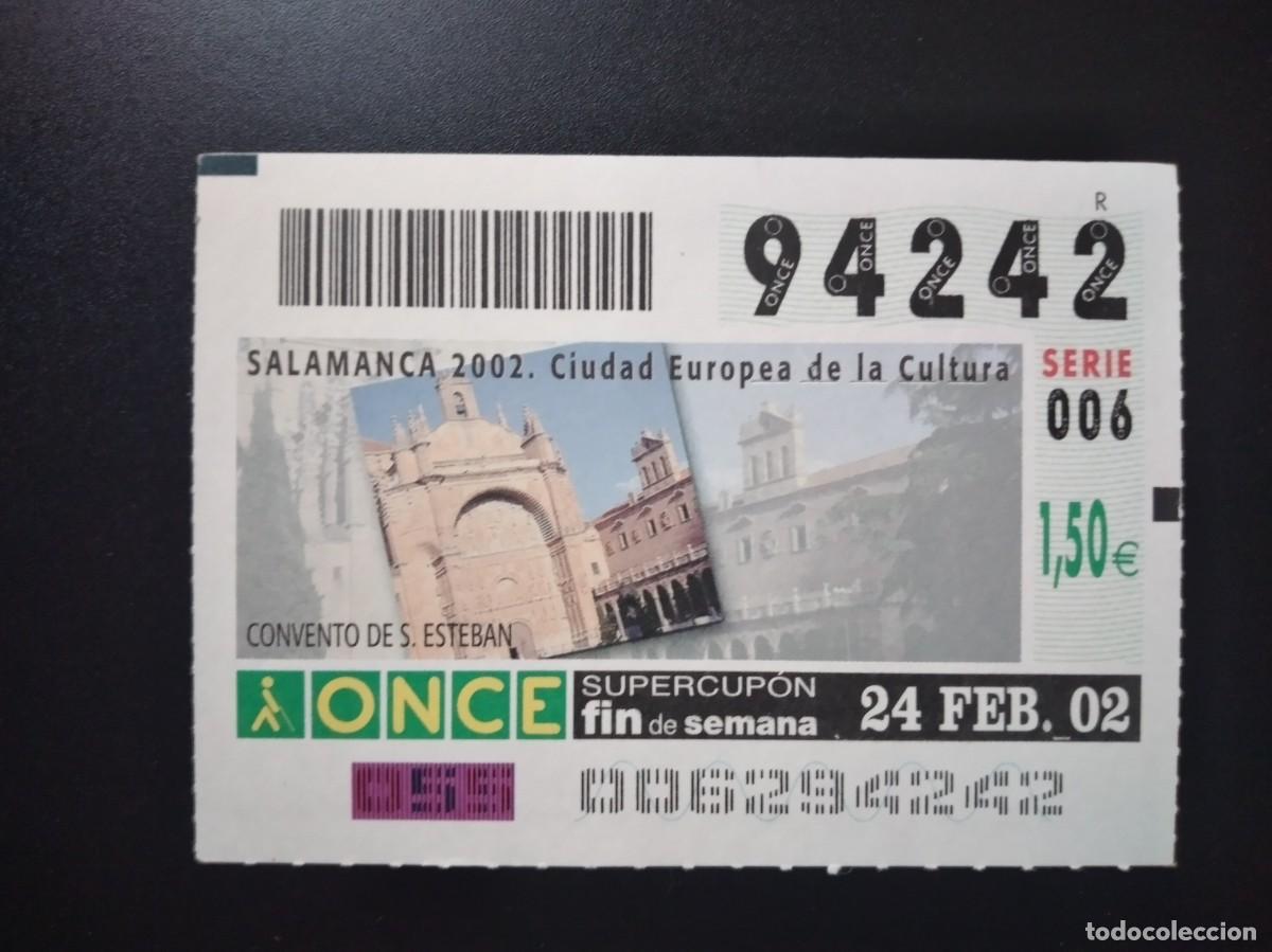 Cupones ONCE: CUP&Oacute;N ONCE SALAMANCA CONVENTO DE SAN ESTEBAN 24 FEBRERO 02 2002 94242