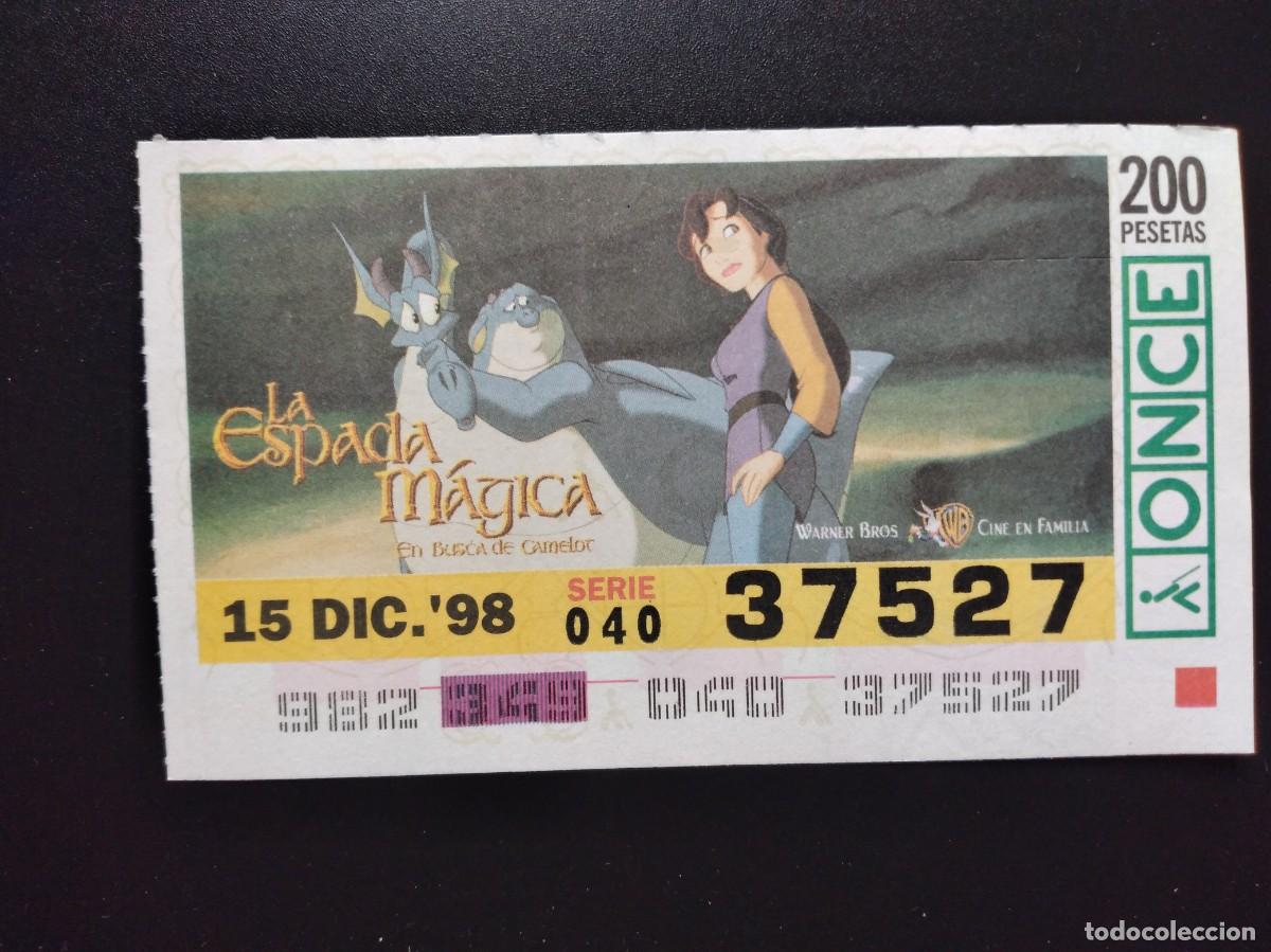 Cupones ONCE: CUP&Oacute;N ONCE LA ESPADA M&Aacute;GICA EN BUSCA DE CAMELOT 15 DICIEMBRE 98 1998 37527