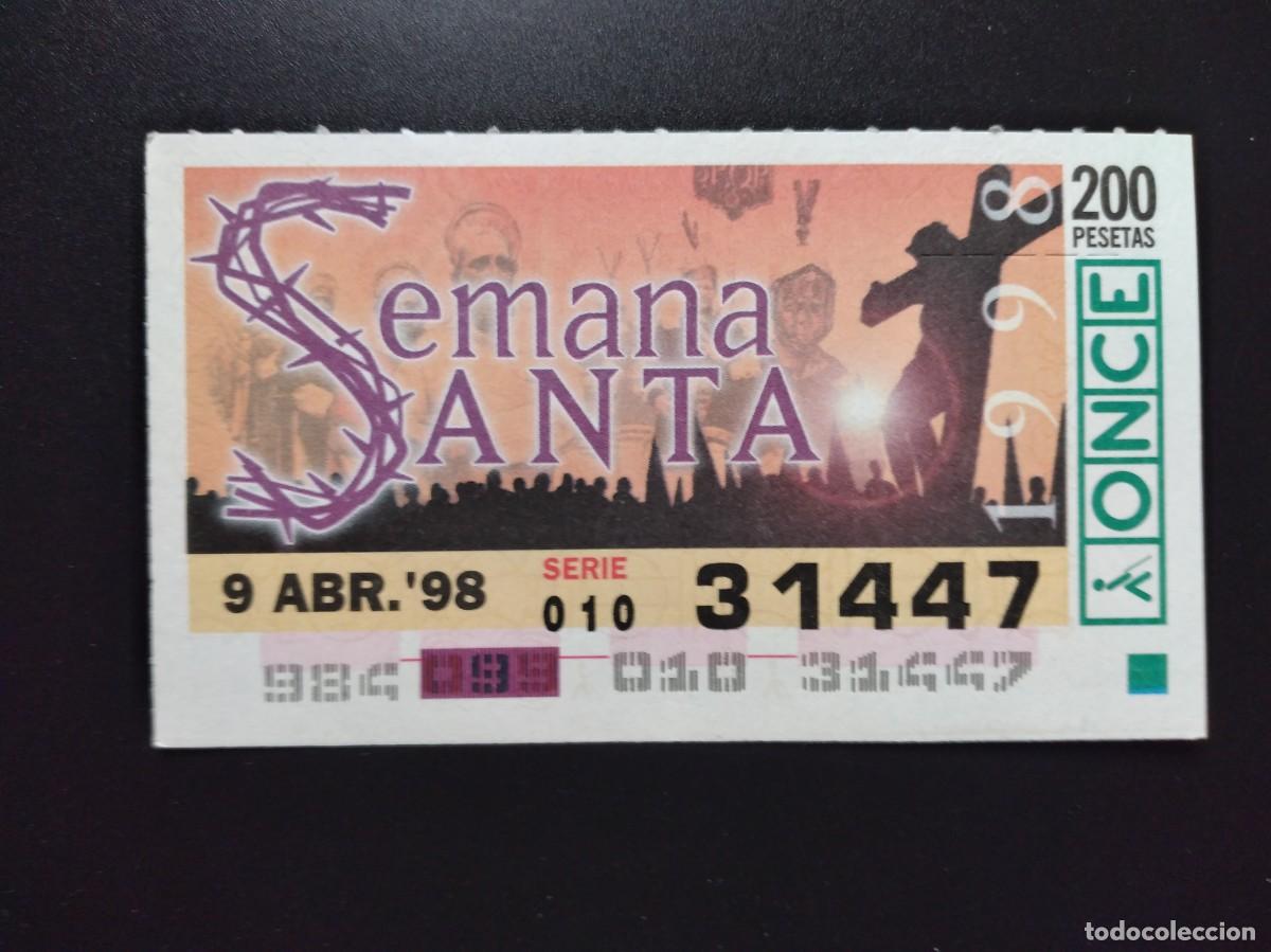Cupones ONCE: CUP&Oacute;N ONCE SEMANA SANTA 9 ABRIL 98 1998 31447