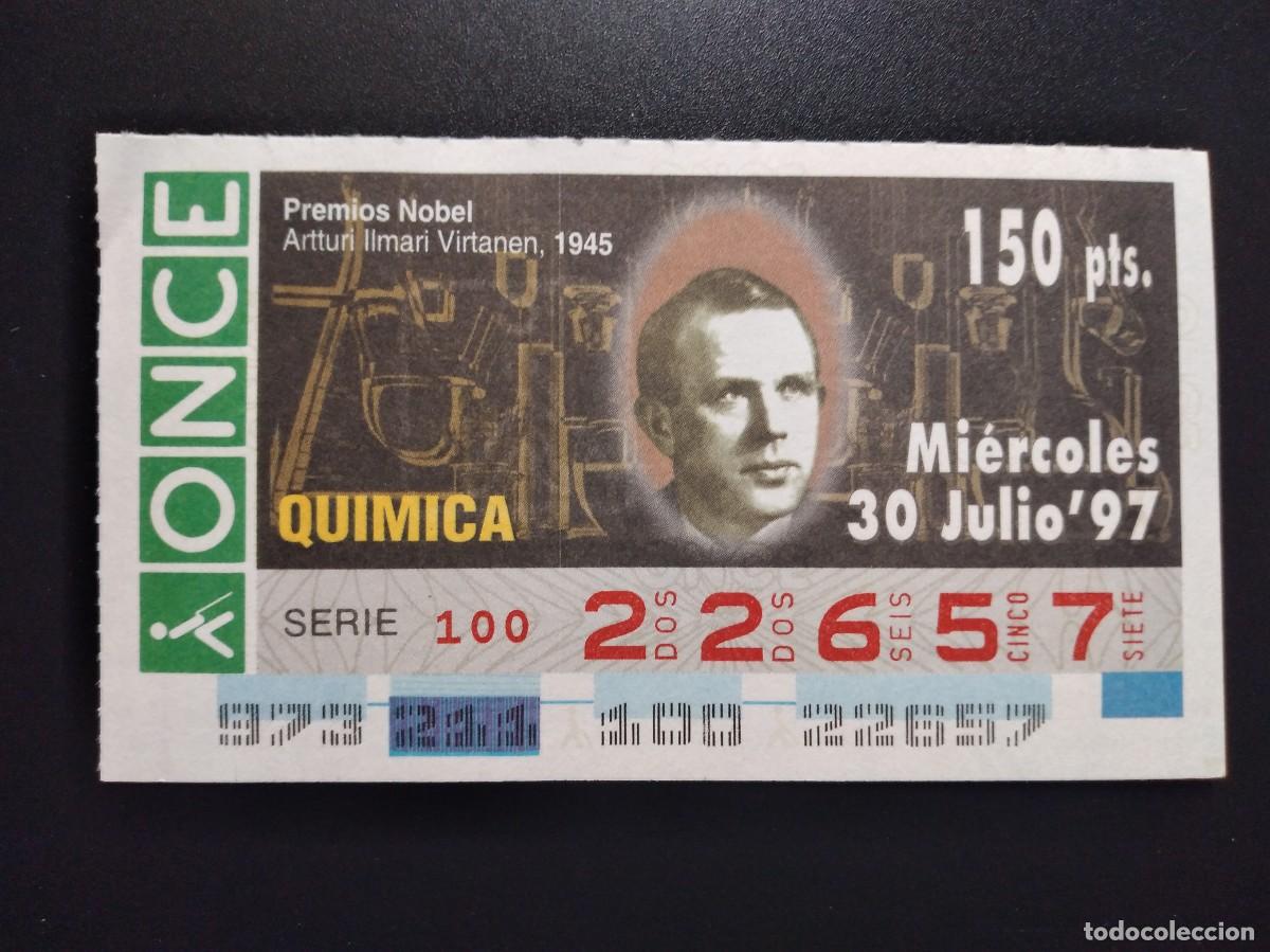 Cupones ONCE: CUP&Oacute;N ONCE PREMIOS NOBEL QU&Iacute;MICA ARTTURI ILMARI VIRTANEN 1945 30 JULIO 97 1997 22657