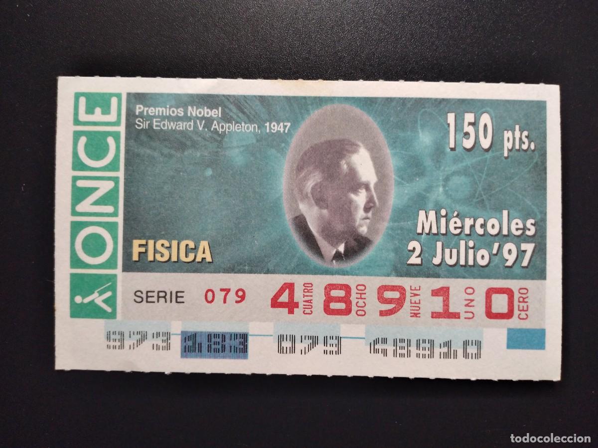 Cupones ONCE: CUP&Oacute;N ONCE PREMIOS NOBEL F&Iacute;SICA SIR EDWARD V. APPLETON 1947 2 JULIO 97 1997 48910