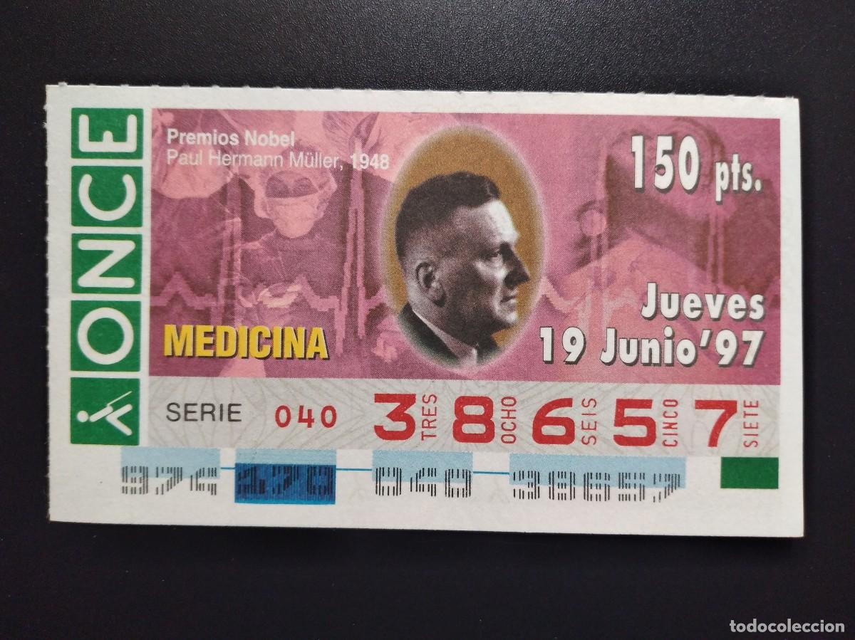 Cupones ONCE: CUP&Oacute;N ONCE PREMIOS NOBEL MEDICINA PAUL HERMANN MULLER 19 JUNIO 97 1997 38657
