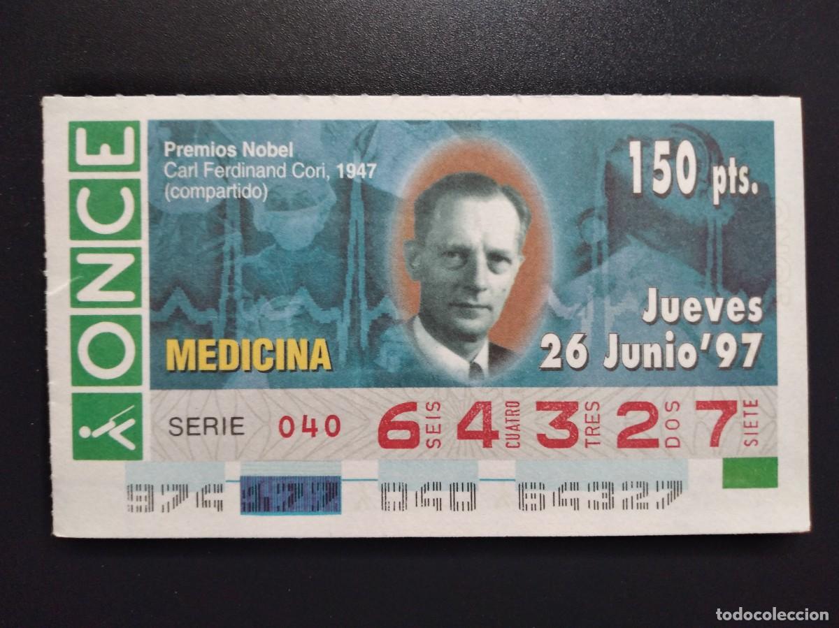 Cupones ONCE: CUP&Oacute;N ONCE PREMIOS NOBEL MEDICINA CARL FERDINAND CORI 1947 26 JUNIO 97 1997 64327