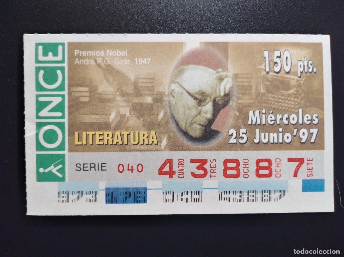 Cupones ONCE: CUP&Oacute;N ONCE PREMIOS NOBEL LITERATURA ANDREP. G. GIDE 1947 25 JUNIO 97 1997 43887