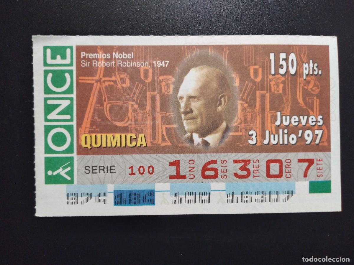 ONCE Coupons: CUP&Oacute;N ONCE PREMIOS NOBEL QU&Iacute;MICA SIR ROBERT ROBINSON 1947 3 JULIO 97 1997 16307