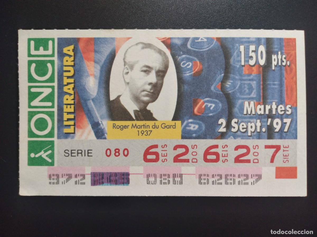Cupones ONCE: CUP&Oacute;N ONCE PREMIOS NOBEL LITERATURA ROGER MARTIN DU GARD 1937 2 SEPTIEMBRE 97 1997 62627