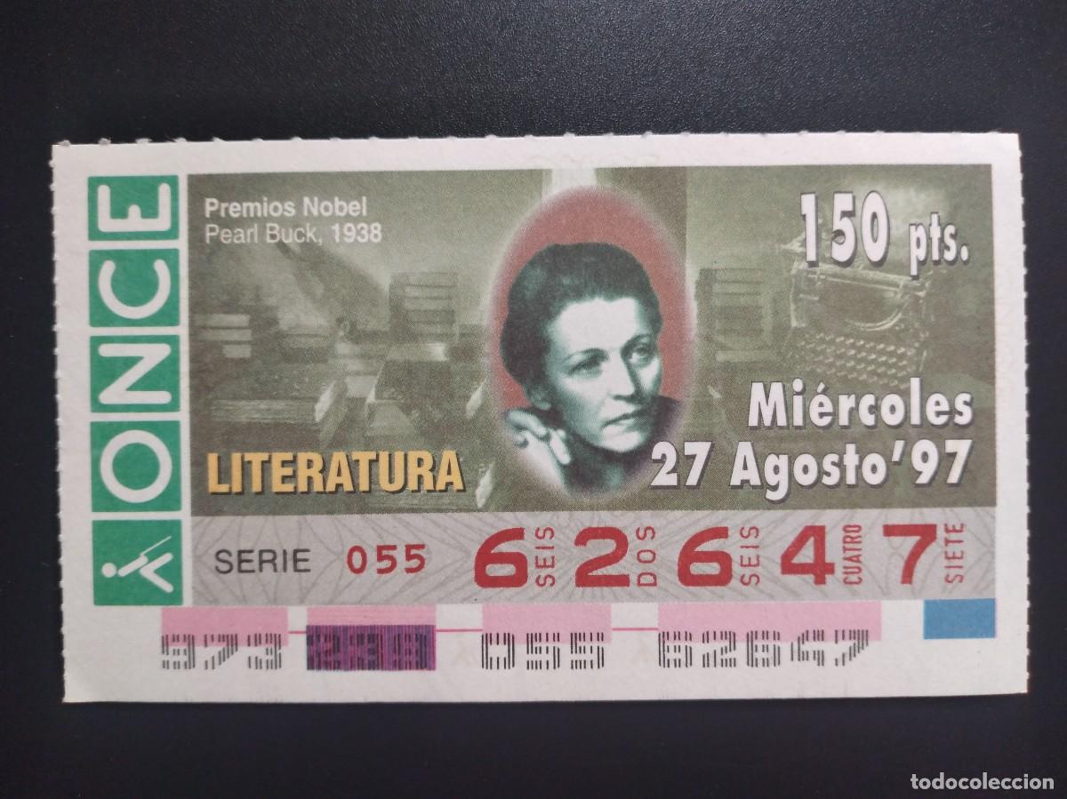 Cupones ONCE: CUP&Oacute;N ONCE PREMIOS NOBEL LITERATURA PEARL BUCK 1938 27 AGOSTO 97 1997 62647
