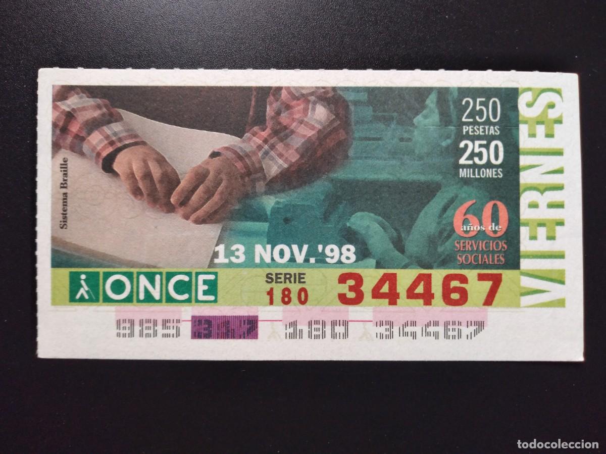 Cupones ONCE: CUP&Oacute;N ONCE 60 A&Ntilde;OS DE SERVICIOS SOCIALES 13 NOVIEMBRE 98 1998 34467