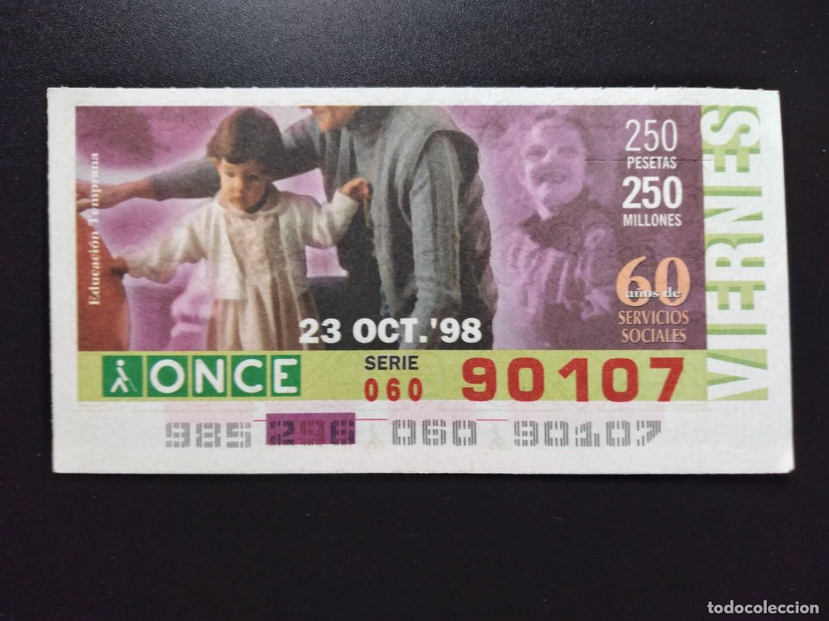 Cupones ONCE: CUP&Oacute;N ONCE 60 A&Ntilde;OS DE SERVICIOS SOCIALES 23 OCTUBRE 98 1998 90107