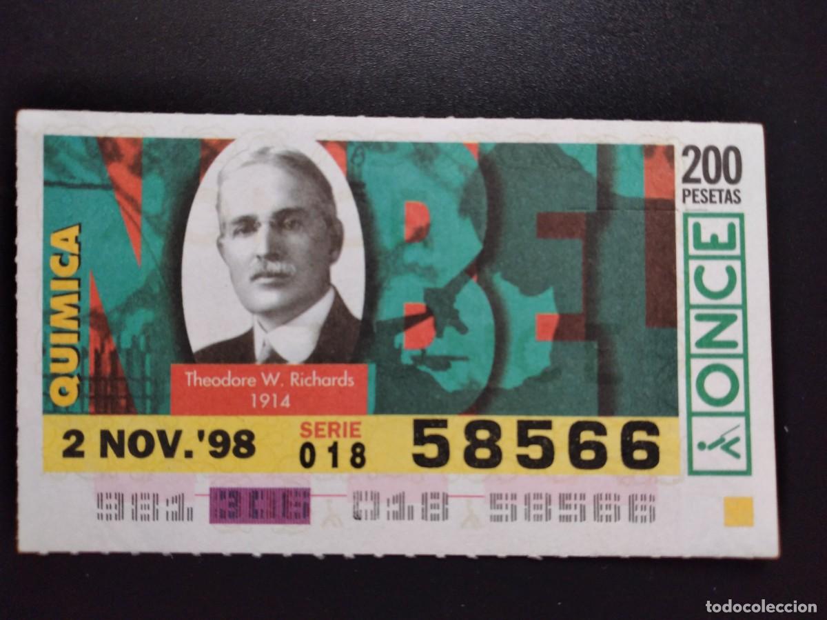 Cupones ONCE: CUP&Oacute;N ONCE PREMIOS NOBEL QU&Iacute;MICA THEODORE W. RICHARDS 1914 2 NOVIEMBRE 98 1998 58566